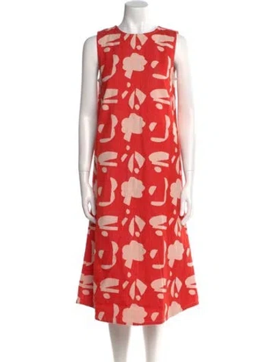 Pre-owned Ace & Jig Printed Midi Length Dress W/ Tags In Red
