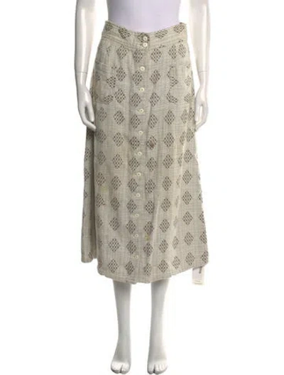 Pre-owned Ace & Jig Printed Midi Length Skirt In Neutral