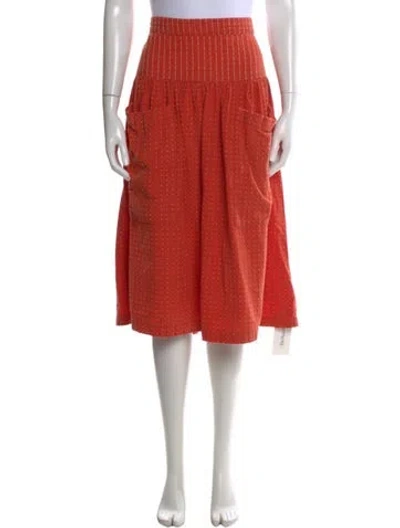 Pre-owned Ace & Jig Printed Midi Length Skirt In Orange