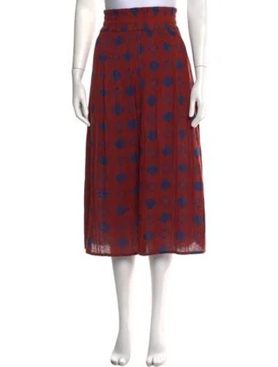 Pre-owned Ace & Jig Printed Midi Length Skirt In Red