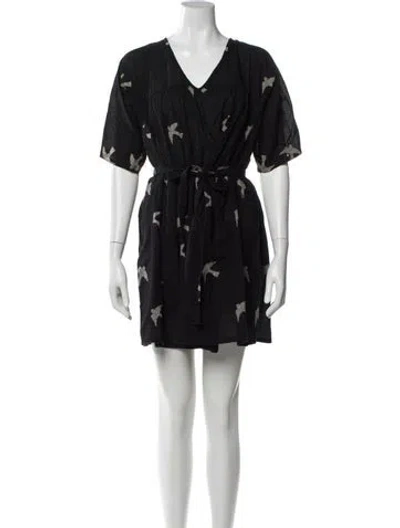 Pre-owned Ace & Jig Printed Mini Dress In Black