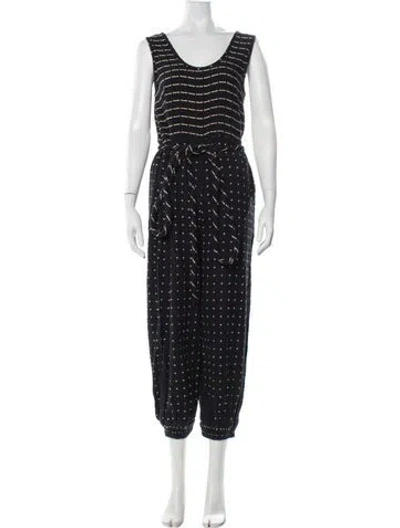 Pre-owned Ace & Jig Printed Scoop Neck Jumpsuit In Blue