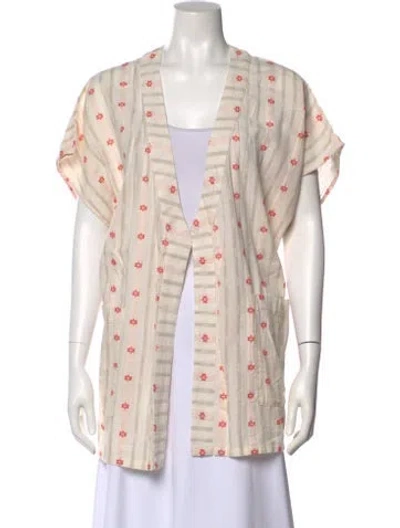 Pre-owned Ace & Jig Printed V-neck Sweater In Neutral