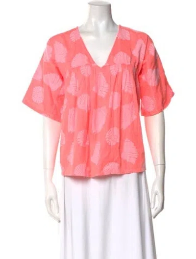 Pre-owned Ace & Jig Printed V-neck Top In Pink