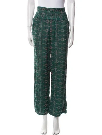 Pre-owned Ace & Jig Printed Wide Leg Pants In Green