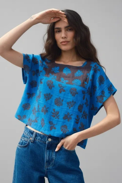 Ace & Jig Prudence Reversible Square Neck Top In Blue