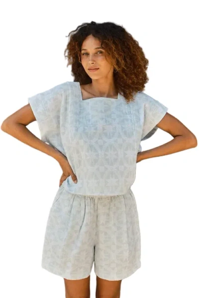 Ace & Jig Prudence Reversible Square Neck Top In Blue