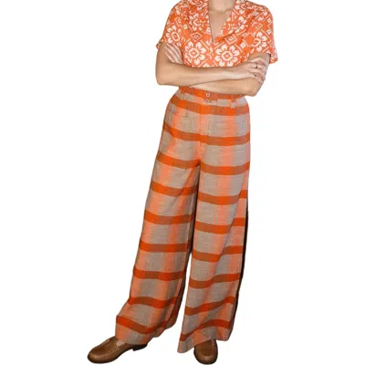 Ace & Jig Quimby High Rise Wide Leg Pants In Orange