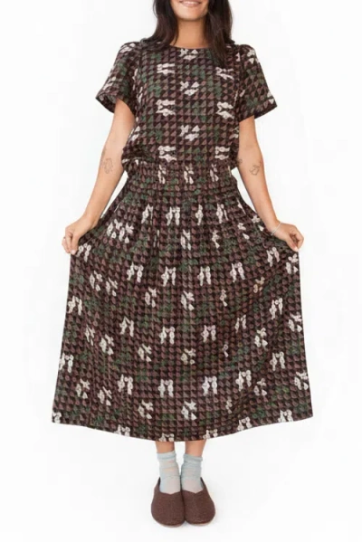 Ace & Jig Rara Reversible Midi Skirt In Brown