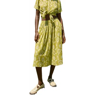 Ace & Jig Riri Below The Knee Pull-on Skirt In Green