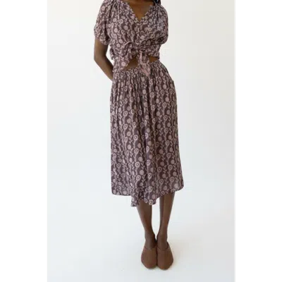 Ace & Jig Riri Below The Knee Pull-on Skirt In Purple