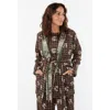 Ace & Jig Ryan Wraparound Fitted Robe Jacket In Brown