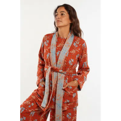 Ace & Jig Ryan Wraparound Fitted Robe Jacket In Red