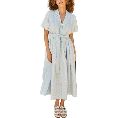 Ace & Jig Sabine Button Front Collared Midi Dress In Blue