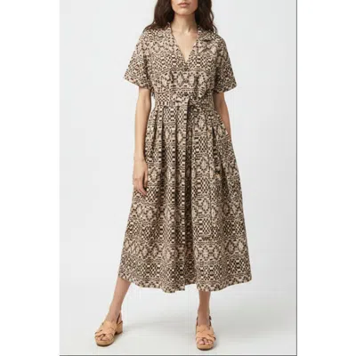 Ace & Jig Sabine Button Front Collared Midi Dress In Brown