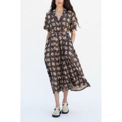 Ace & Jig Sabine Button Front Collared Midi Dress In Black