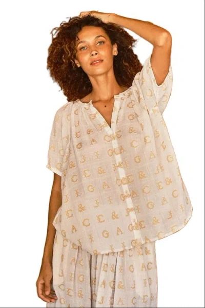 Ace & Jig Salome Button Front Raglan Blouse In Neutral