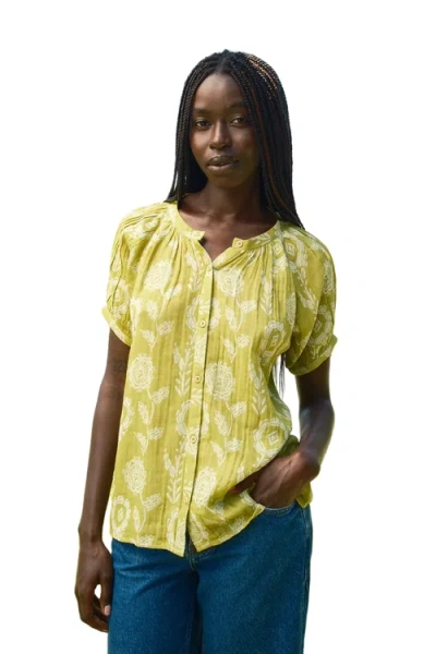 Ace & Jig Salome Button Front Raglan Blouse In Green