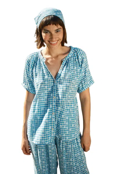 Ace & Jig Salome Button Front Raglan Blouse In Blue