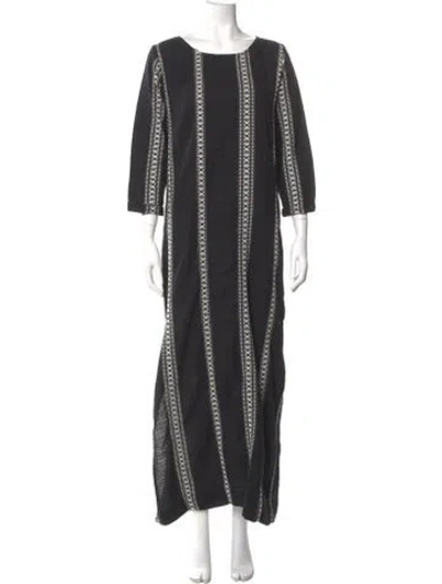 Pre-owned Ace & Jig Scoop Neck Long Dress In Black