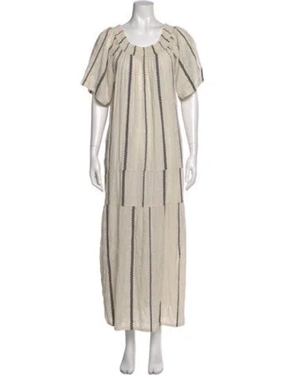 Pre-owned Ace & Jig Scoop Neck Long Dress In Neutral
