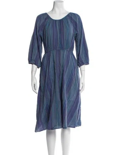 Pre-owned Ace & Jig Scoop Neck Midi Length Dress In Blue