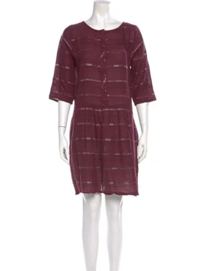 Pre-owned Ace & Jig Scoop Neck Mini Dress In Burgundy