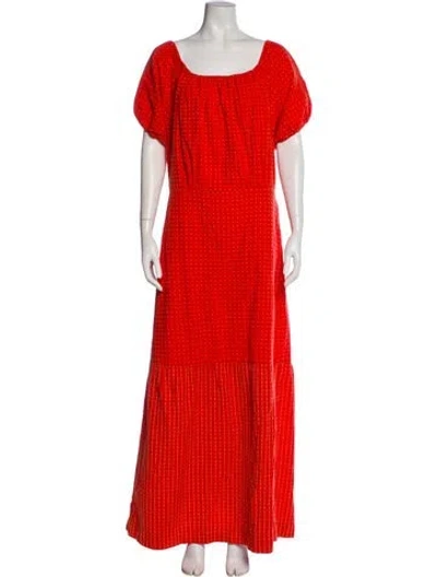 Pre-owned Ace & Jig Square Neckline Long Dress In Orange