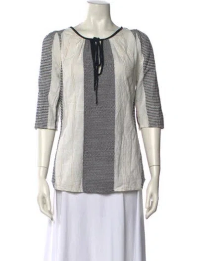 Pre-owned Ace & Jig Striped Crew Neck Button-up Top