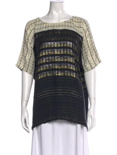 Pre-owned Ace & Jig Striped Crew Neck Top In Black