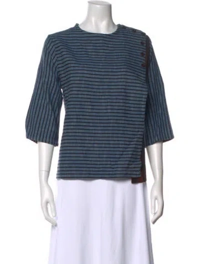 Pre-owned Ace & Jig Striped Crew Neck Top In Blue
