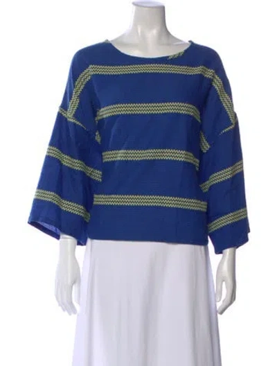 Pre-owned Ace & Jig Striped Crew Neck Top In Blue