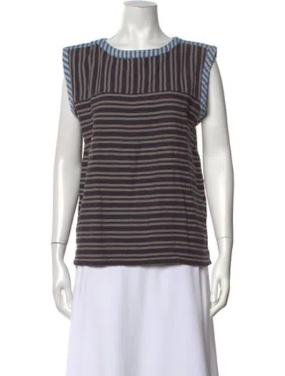 Pre-owned Ace & Jig Striped Crew Neck Top In Blue