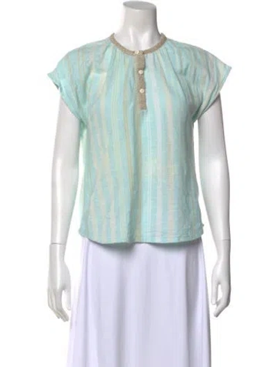 Pre-owned Ace & Jig Striped Crew Neck Top In Green