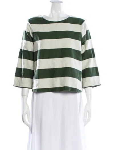 Pre-owned Ace & Jig Striped Crew Neck Top In Green