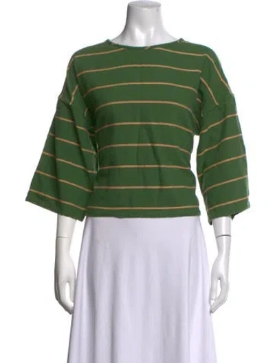 Pre-owned Ace & Jig Striped Crew Neck Top In Green
