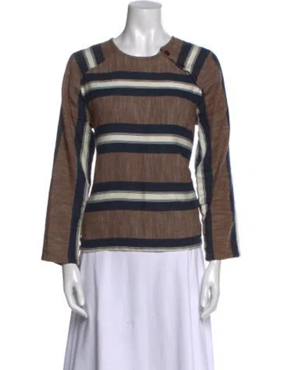 Pre-owned Ace & Jig Striped Crew Neck Top In Neutral