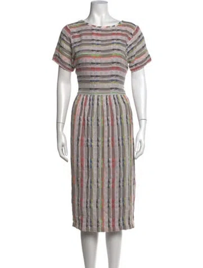 Pre-owned Ace & Jig Striped Knee-length Dress In Grey
