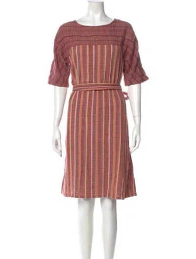 Pre-owned Ace & Jig Striped Knee-length Dress In Orange