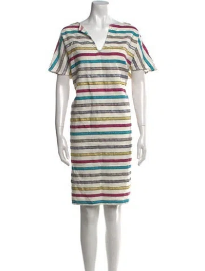Pre-owned Ace & Jig Striped Knee-length Dress In White