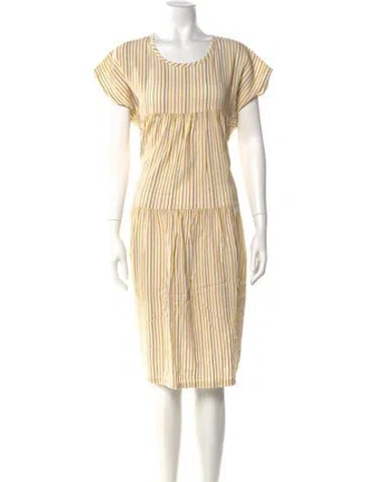 Pre-owned Ace & Jig Striped Knee-length Dress In Yellow