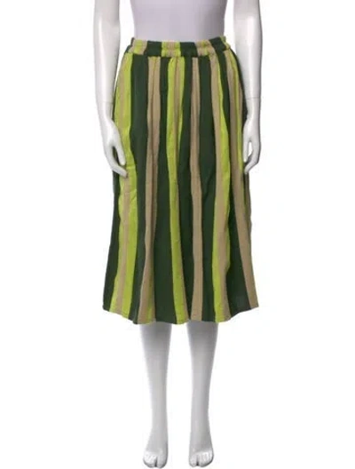 Pre-owned Ace & Jig Striped Knee-length Skirt In Green