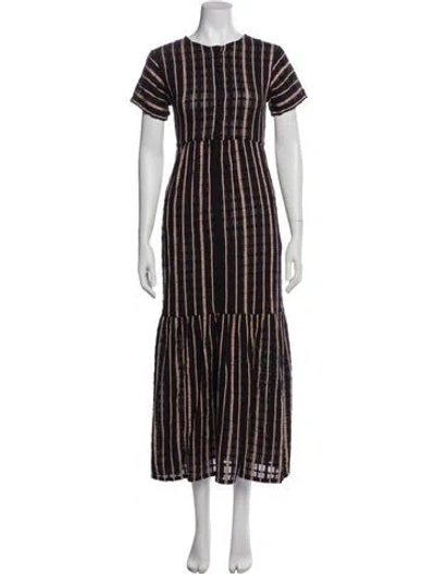 Pre-owned Ace & Jig Striped Long Dress In Black