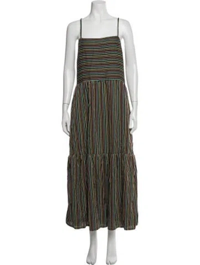 Pre-owned Ace & Jig Striped Long Dress In Black
