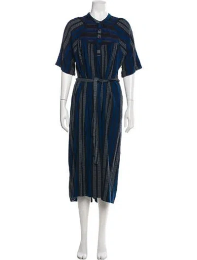 Pre-owned Ace & Jig Striped Long Dress In Blue
