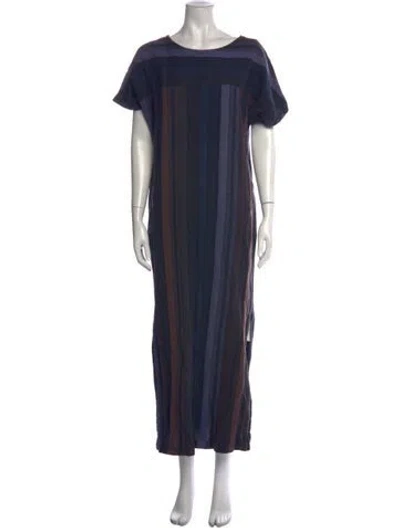 Pre-owned Ace & Jig Striped Long Dress In Blue