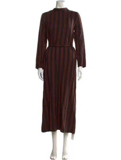 Pre-owned Ace & Jig Striped Long Dress In Brown