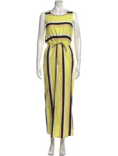 Pre-owned Ace & Jig Striped Long Dress In Green