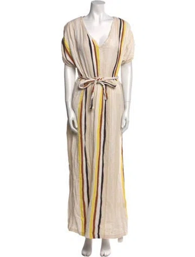 Pre-owned Ace & Jig Striped Long Dress In Neutral