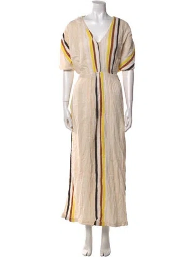 Pre-owned Ace & Jig Striped Long Dress In Neutral